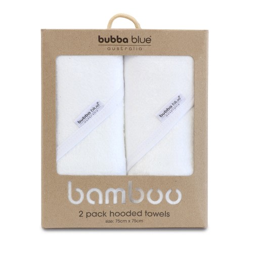 Bubba Blue Hooded Towel 2 Pack White