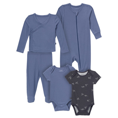 Modern Moments by Gerber Baby Neutral Super Soft 5-Piece Gift Set, Sizes Newborn - 3/6 Months