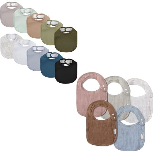 Muslin Bibs for Baby Boys Girls,Organic Muslin Baby Bib for Drooling and Teething,Soft Bandana Drool Bibs
