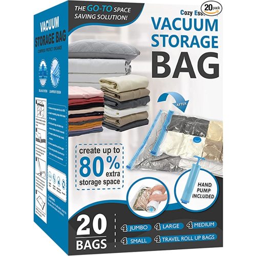 Vacuum Storage Bags with Electric Air Pump, 8 Pack Space Saver Bags (4 Jumbo/4  Large) Compression Storage Bags for Comforters and Blankets, Vacuum Sealer  Bags for Clothes Storage, Silent electric pump