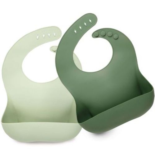 Keababies 2-pack Silicone Bibs For Babies, Food Grade Silicone Baby Bibs For Eating, Feeding, Toddler Bibs, Boys, Girls (alps)