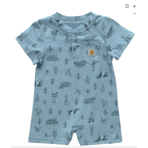 Carhartt Infant Boys' Cow Short Sleeve Snap Onesie