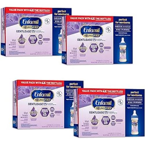 Enfamil NeuroPro Gentlease Baby Formula, Brain Building DHA, HuMO6 Immune Blend, Designed to Reduce Fussiness, Crying, Gas & Spit-up in 24 Hrs, Ready-to-Feed Infant Formula, Liquid, 2 Fl Oz (24 Count)