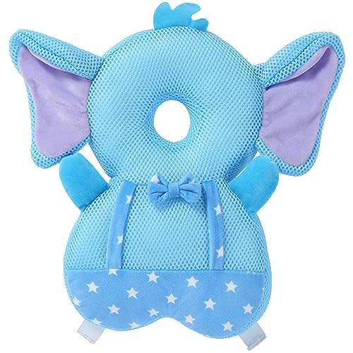 Baby Walker Head Protector Toddler Adjustable Baby Head Protection Backpack Wear Safety Pad (Star Elephant)