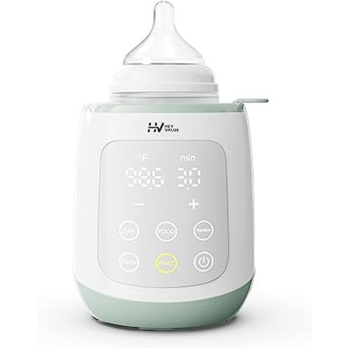 Bottle Warmer, 10-in-1 Fast Baby Bottle Warmer for Breastmilk or Formula with Timer, IMD LED Display, Accurate Temperature Control, Automatic Shut-Off, BPA-Free, Bottle Warmers for All Bottles (Green)