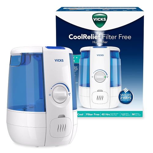 Amazon.com: Vicks CoolRelief Cool Mist Humidifier Small to Medium Room Vaporizer for Baby, Kids, Adults, 1.2 Gal : Home & Kitchen