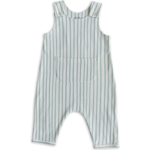 Stripes Away Organic Cotton Overall Romper, Sea - Pehr | Maisonette