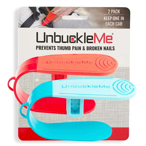 UnbuckleMe Car Seat Buckle Release Tool - Double Packs - Red/Blue