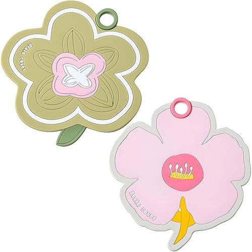 2PCS Flower Shaped Silicone Bathtub Drain Cover, Flat Drain Plug for Kitchen, Bathtub and Laundry, Toddler Bath Essentials, Kids Bathtub Accessories Bathroom Accessories (Pink/Green)