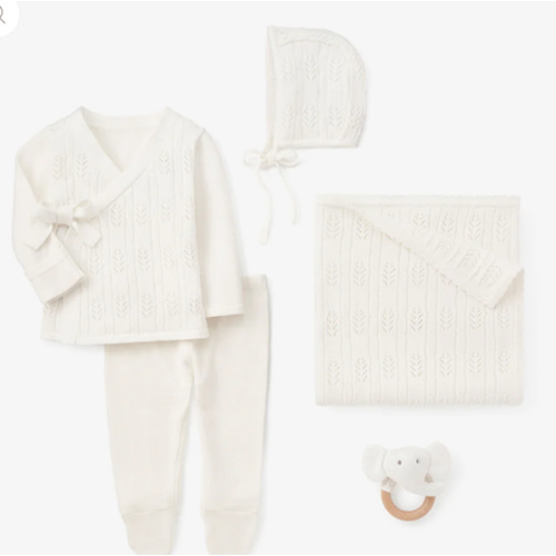 White Baby Layette Gift Set w. Box