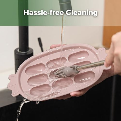 Haakaa Baby Popsicle Mold - Baby Food Maker & Breastmilk Teething Freezer Tray - BPA Free Silicone-Pink