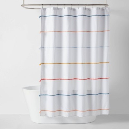 Multi Striped with Tassels Kids' Shower Curtain - Pillowfort™