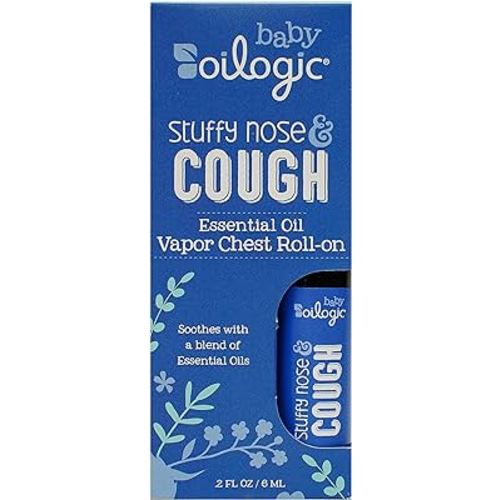 Oilogic Baby Bath Essentials Stuffy Nose and Cough Roll-On for Babies & Toddlers, Essential Oil Breathe Blend - Naturally Soothes with 100% Pure Lavandin, Orange, Eucalyptus Oil - (6 mL)