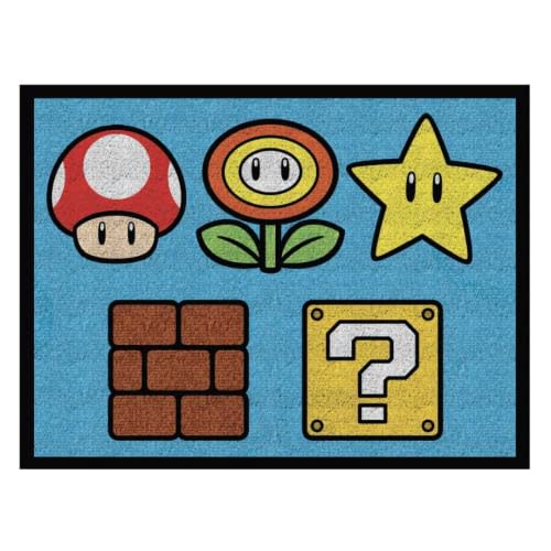 Franco Super Mario Kids Room Non Slip Area Rug, 69 in x 52 in, (Official Licensed Product)