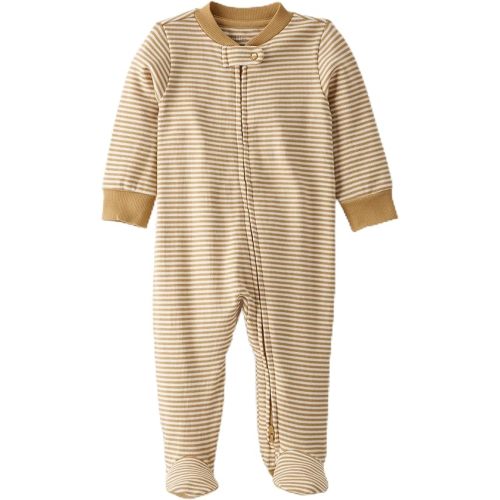 little planet by carter's Baby Sleep and Play made with Organic Cotton, Ochre Stripe, 3M