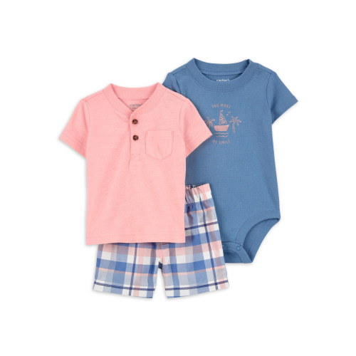 Carter's Child of Mine Baby Boy Shorts Outfit Set, 3-Piece, Sizes 0/3-24 Months