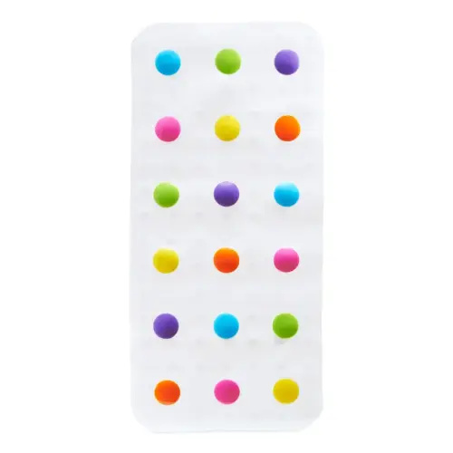 Munchkin® Dots™ Bath Mat for Kids, Multicolored, 30.5x14.25 Inch