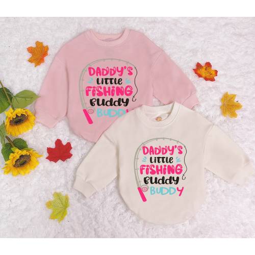 Daddy's Fishing Buddy Baby Romper Sweatshirt, Newborn Baby Romper, Bodysuit, Infant Clothing