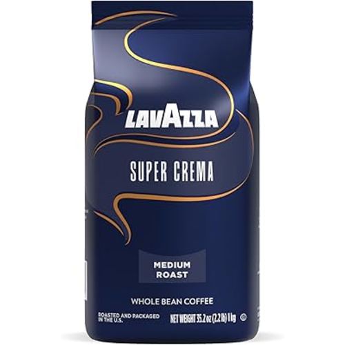 Lavazza Super Crema Whole Bean Coffee, Medium Espresso Roast, Arabica and Robusta Blend, 2.2 lb Bag, Package May Vary (Pack of 1)