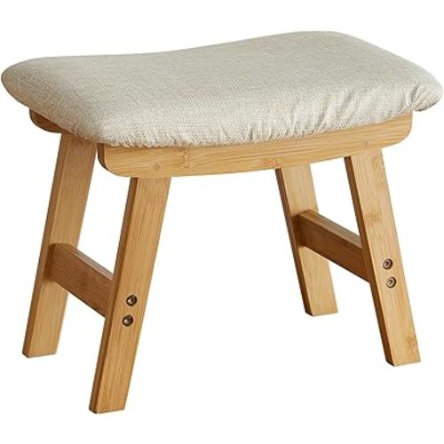 viewcare Foot Stools Ottoman, Small Foot Stool Ottoman, and Footstool, Wooden Foot Stool, Sofa Footrest Extra Seating for Living Room Entryway Office