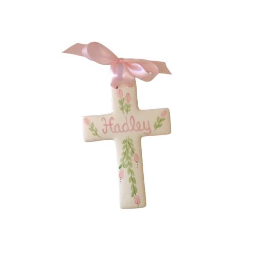 Large Hand painted Cross - Personalized Baptism Christening First Communion Baby Gift