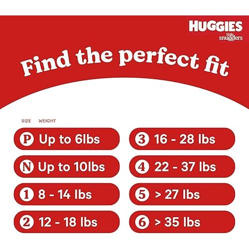 Huggies Size 1 Diapers, Little Snugglers Diapers, Size 1 (8-14 lbs), 198 Count (6 Packs of 33), Packaging May Vary