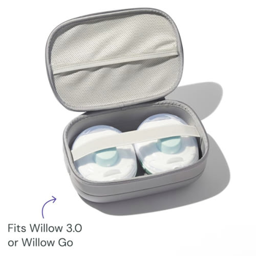 Willow Breast Pump Carrying Case, Grey, Use with Hands Free Wearable Breast Pumps, Ultra Durable Hard Shell Breast Pump Case with Removable Tray, Compact and Discreet