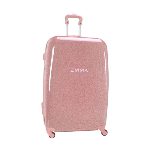 Mackenzie Pink Sparkle Glitter Hard-Sided Luggage