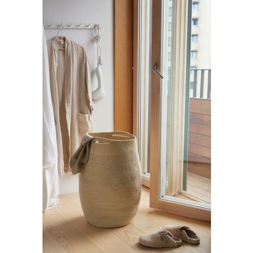 Jute Laundry Basket, Light beige