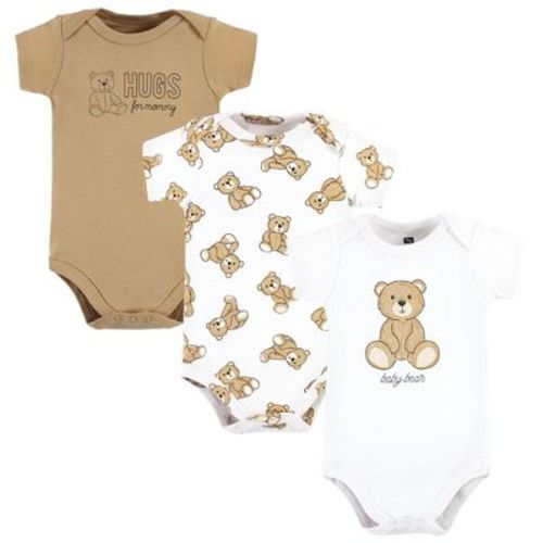 Hudson Baby Cotton Bodysuits, Teddy Bears 3-Pack, Preemie