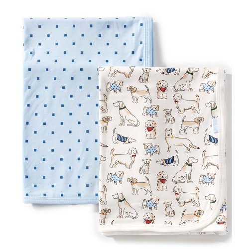 Little Me Baby Boys Pups Receiving Blanket 2-Pack