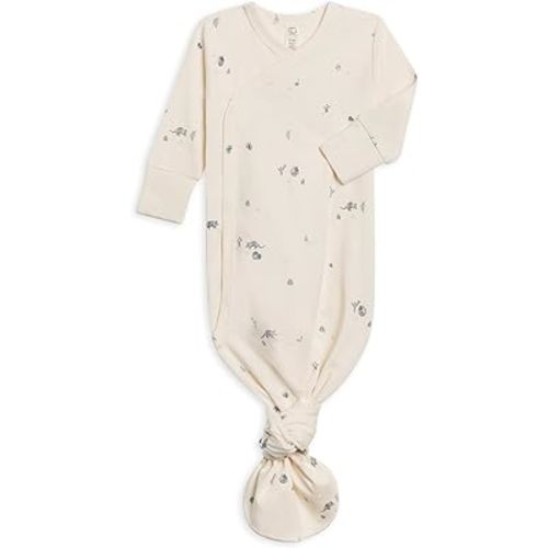 Colored Organics Baby Organic Cotton Knotted Gown - Infant Gown with Mitten Cuffs
