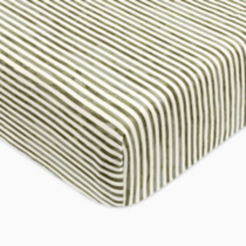 babyletto Organic Brushed Cotton Crib Sheet - Juniper Stripe