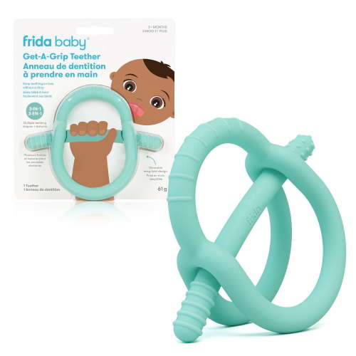 Frida Baby - Get-A-Grip BabyTeether for Teething Relief, Easter Basket Stuffer for Kids, 100% Food-Grade Silicone Teething Toys for Baby 0-6, 12, 18 Months Infant, BPA-Free, PVC-Free, Teal - Walmart.ca