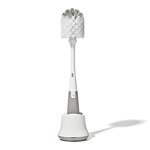 OXO Tot Bottle Brush with Nipple Cleaner and Stand, Gray