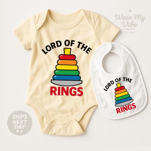 Lord of the Rings Baby Onesie & Bib Set: Newborn Gift