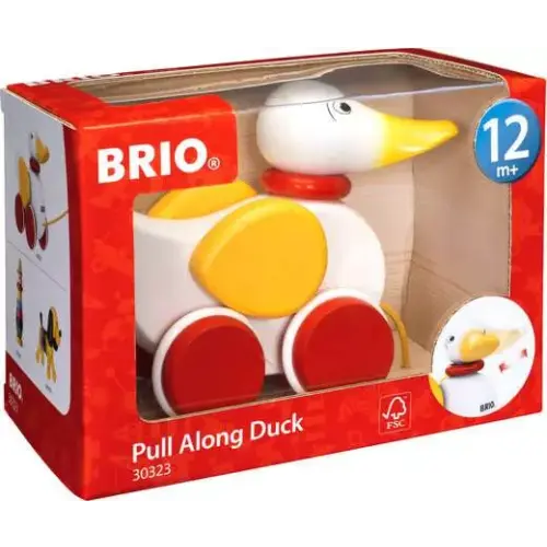 BRIO Pull-along Duck White - Wooden toy for toddlers 1 months up