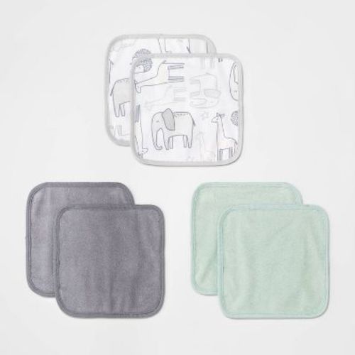 Baby 6pk 'little Peanut' Washcloth Set - Cloud Island™ Green