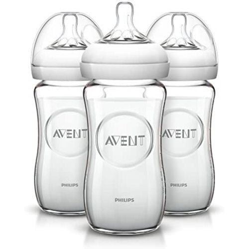 Philips AVENT Natural Glass Bottle, 8 Ounce (Pack of 3)