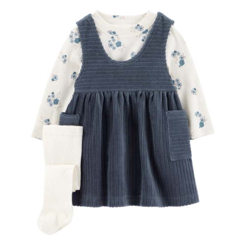 Carter's Child of Mine Baby Girl and Toddler Dress Set, 3-Piece, Sizes 0/3-24 Months