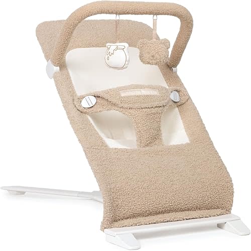 Baby Delight Alpine Deluxe Portable Bouncer | Infant | 0 – 6 Months | Tan Sherpa