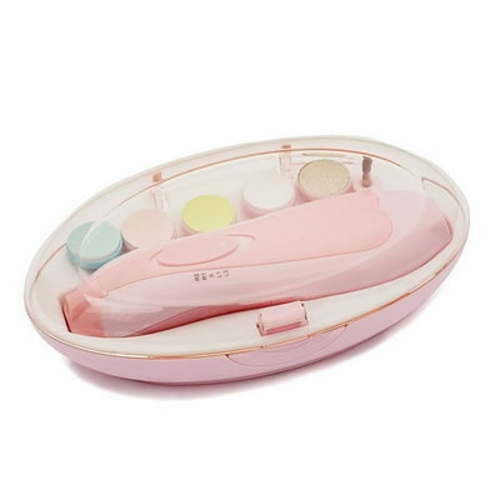 Baby Nail Trimmer File with Light - Safe Electric Nail Clippers Kit for Newborn Infant Toddler Kids Toes and Fingernails - Care, Polish and Trim - Battery Operated (AA)