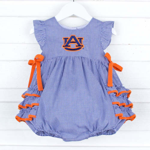 Auburn Embroidered Navy Ruffle Bubble