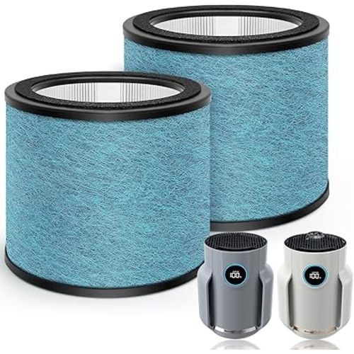 HP072 HP071BRN Filters Replacement Filters for Shark NeverChange Air Purifier Compact Pro HP071BRN, HP072PK, HP072PL, HP072GN, 3-in-1 True H13 HEPA Filter, Blue, 2-Pack