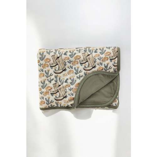 Floral Cowgirl Bamboo Blanket