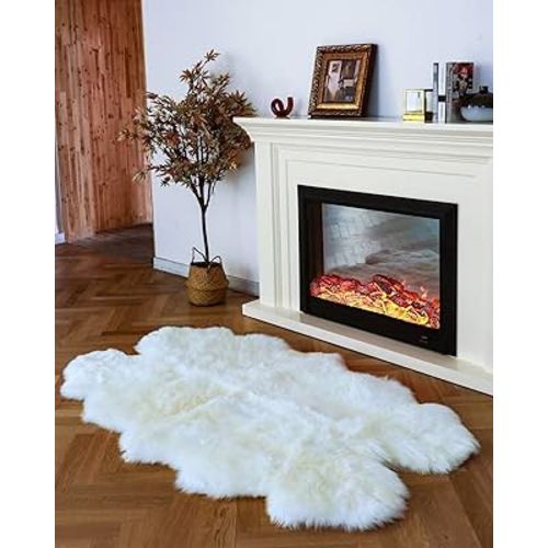 WaySoft Authentic New Zealand Sheepskin Area Rug, Versatile Fluffy Wool Cover in Multiple Sizes, Perfect for Bedrooms, Living Rooms, Chair Covers, or Motorcycle Seats