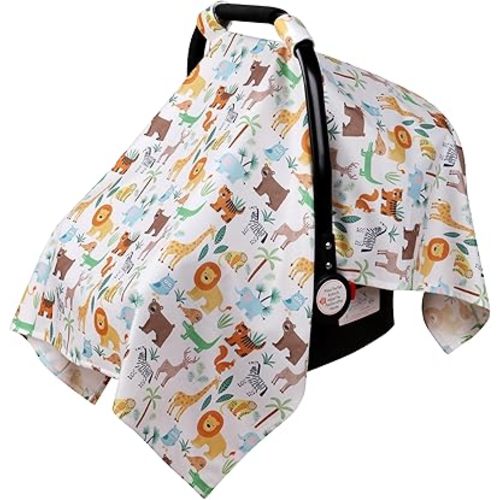 Metplus Baby Car Seat Cover - 100% Polyester Carseat Canopy with Fleece Outer Layer, Comfortable Infant Car Seat Cover for Baby and Infant, Light Reduction, Windproof, Durable