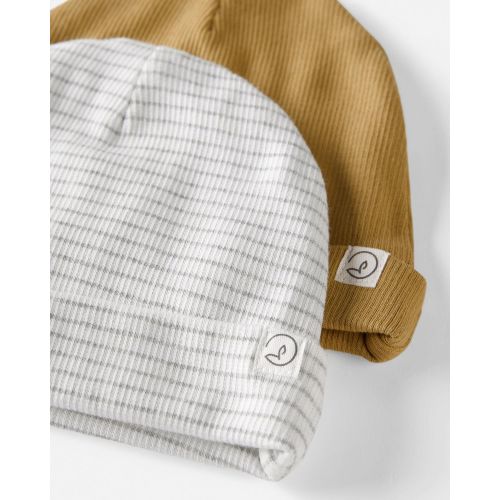 Baby 2-Pack Organic Cotton Rib Caps - Carter's | Carter's