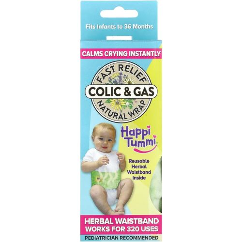 Happi Tummi Colic and Gas Relief for Babies and Infants- Heated Belly Wrap for Newborns - Aromatherapy Wrap for Upset Tummy and Constipation