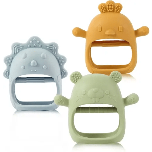 Teethers for Babies 3-6 Months, BPA Free Teething Toys 3-6 Months, Easy-to-Grasp Shapes teether with Soft Texture for Sensory Exploration and Itching Relief Baby Teether